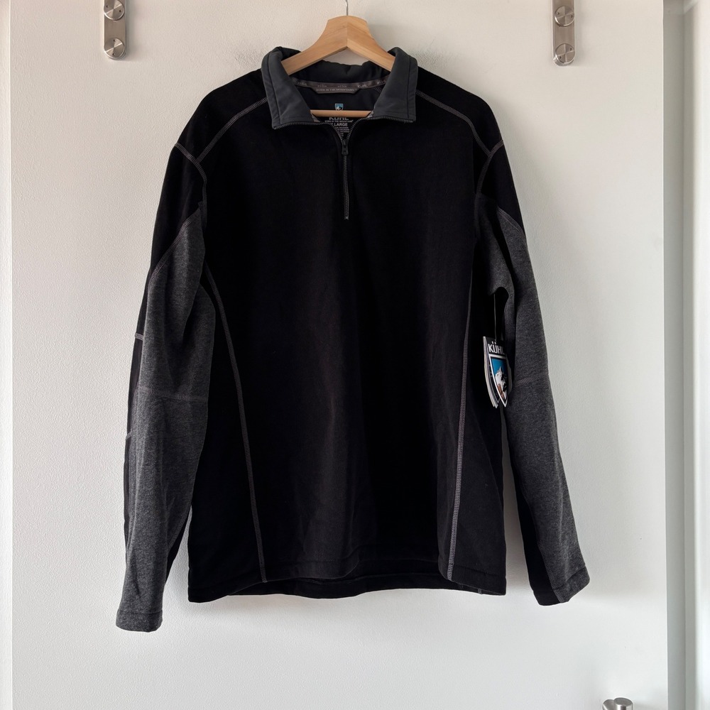 NWT Kuhl Kashmira Revel 1/4 Zip Fleece Sweatshirt Black Size XL